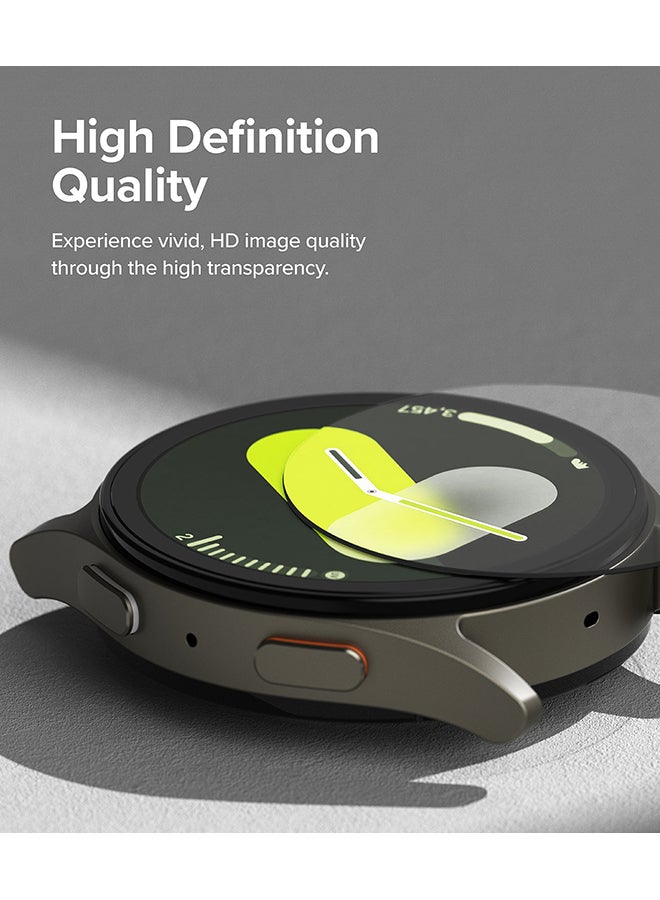 Bezel Styling And Glass Combo For Samsung Galaxy Watch 7 440mm Case, Anti Scratch Protector Adhesive Frame Ring Cover Accessory Full-Coverage Screen Protector- 44-02 - Clear