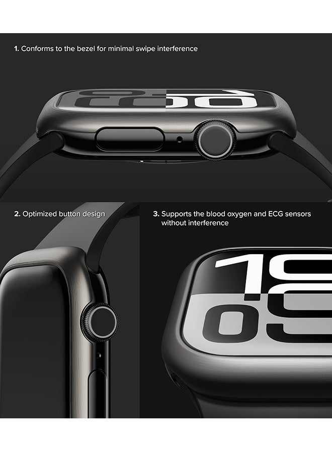 Bezel Styling For Apple Watch 10 46mm Case, Stylish Stainless Steel Frame, Anti Scratch Protector Adhesive Lightweight Cover Accessory - 46-03 - Clear