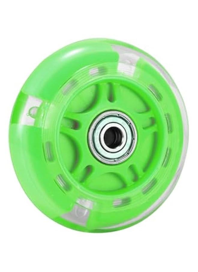 Scooter Replacement Wheels, 1pc LED Flash Wheel 80MM, Mini Maxi Micro Scooter Skate Wheels Flashing Roller Lights Back Rear ABEC-7 80MM for Kids & Teens Indoor Outdoor Skating (Green)