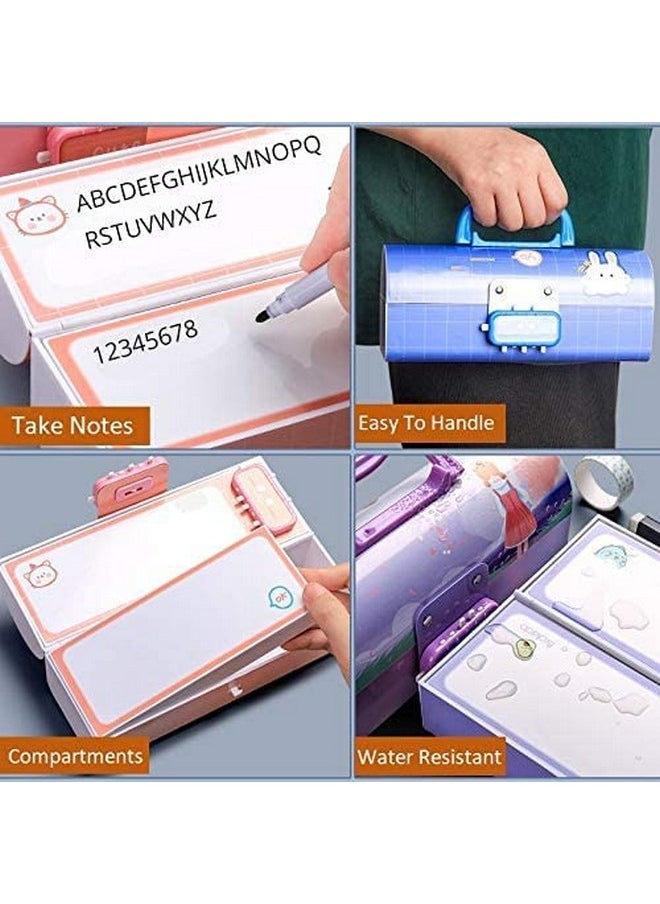 FAMOUS QUALITY Metal Pencil Box With Code Lock Pen Case Large Capacity Multi-Layer Multi-Function Storage Bag Secret Compartment Pencil Box - (Space Blue)