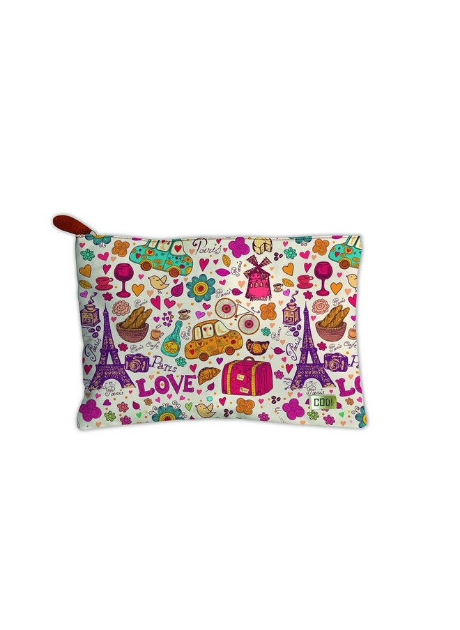 PAPER PLANE DESIGN School Canvas Pencil Stationary Pouches for Childrens - Design 51, Multicolor