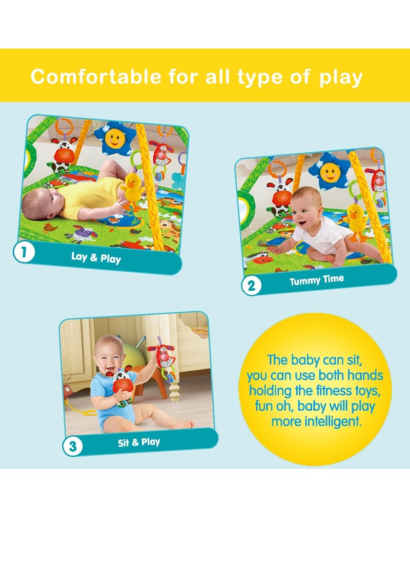 Factory Price Birds Printed Activity Play Gym With Removable Toys