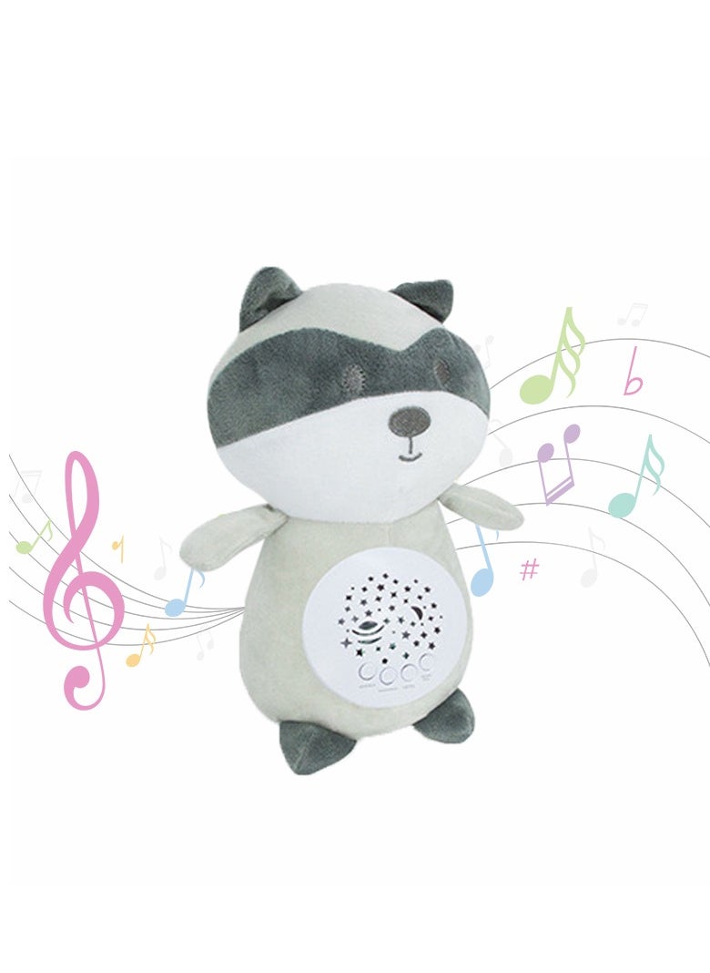 Factory Price Raccoon Plush Toy With Soft Light and Soothing Music Gift Set