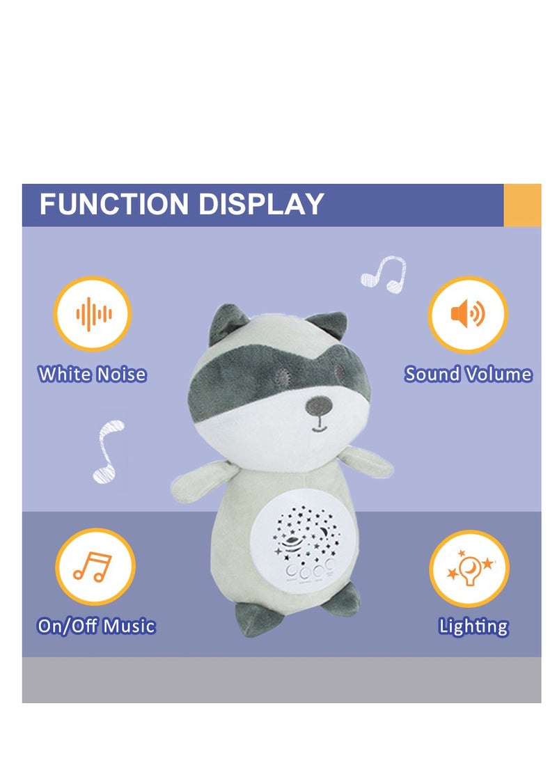 Factory Price Raccoon Plush Toy With Soft Light and Soothing Music Gift Set