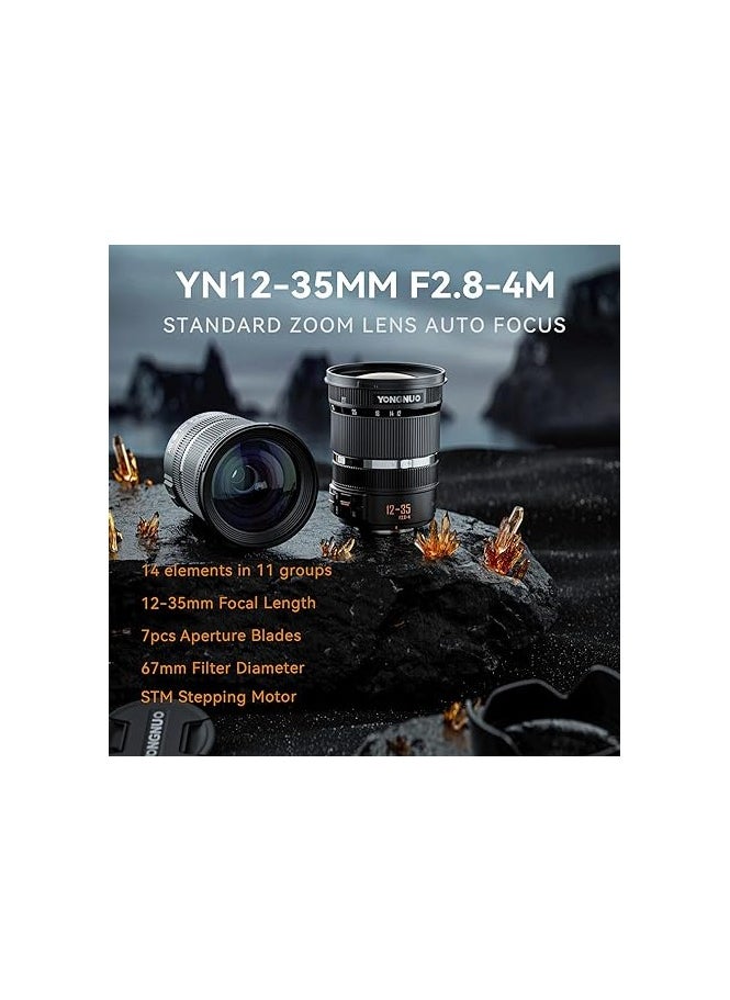 YONGNUO YN12-35mm F2.8-4M Standard Zoom Lens, ASPH Auto Focus for Micro Four Thirds Cameras Panasonic LUMIX Professional Camera Lens