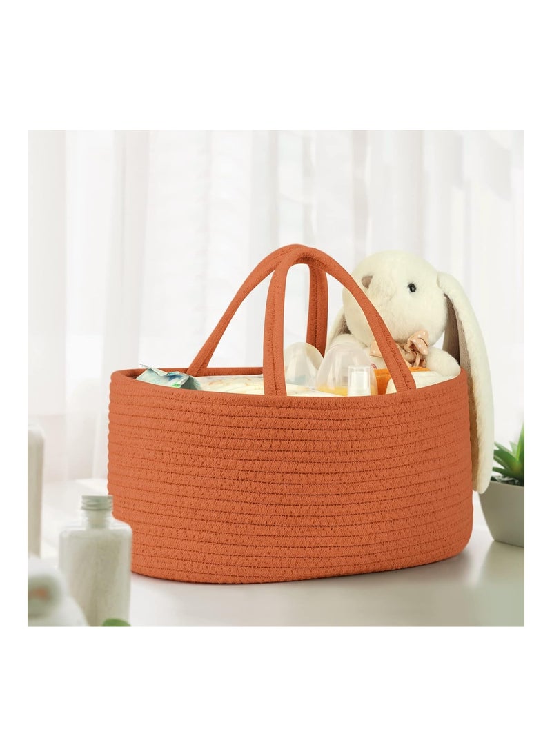 Baby Diaper Caddy Organizer, Cotton Rope Diaper Caddy For Baby Girl And Baby Boy - Glaze