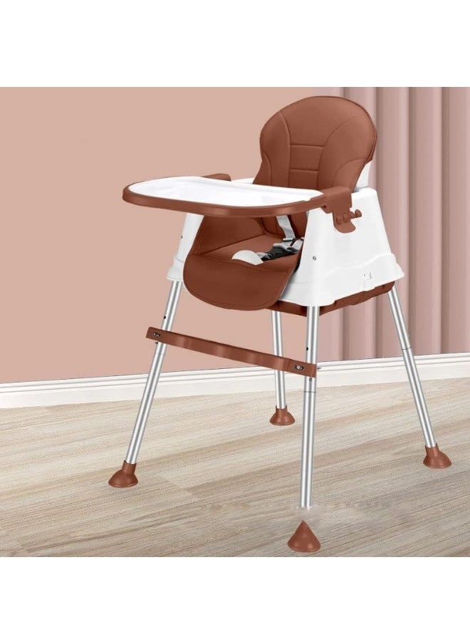 SUPAAR Baby Folding High Chair, Adjustable Height & Footrest - Baby Feeding Booster Seat with Tray, Safety Wheels & Pillow