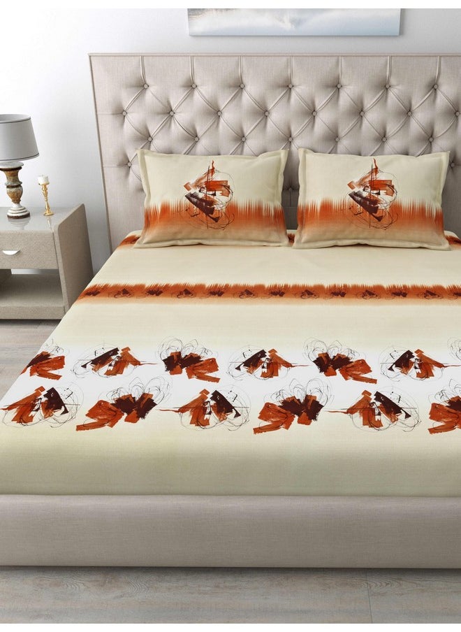 MAFATLAL Classics -186 TC Pure Mercerized Cotton King Size Bedsheet 108x108 inches (Cream)