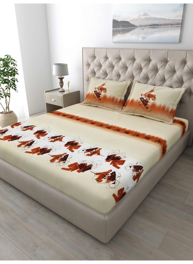 MAFATLAL Classics -186 TC Pure Mercerized Cotton King Size Bedsheet 108x108 inches (Cream)