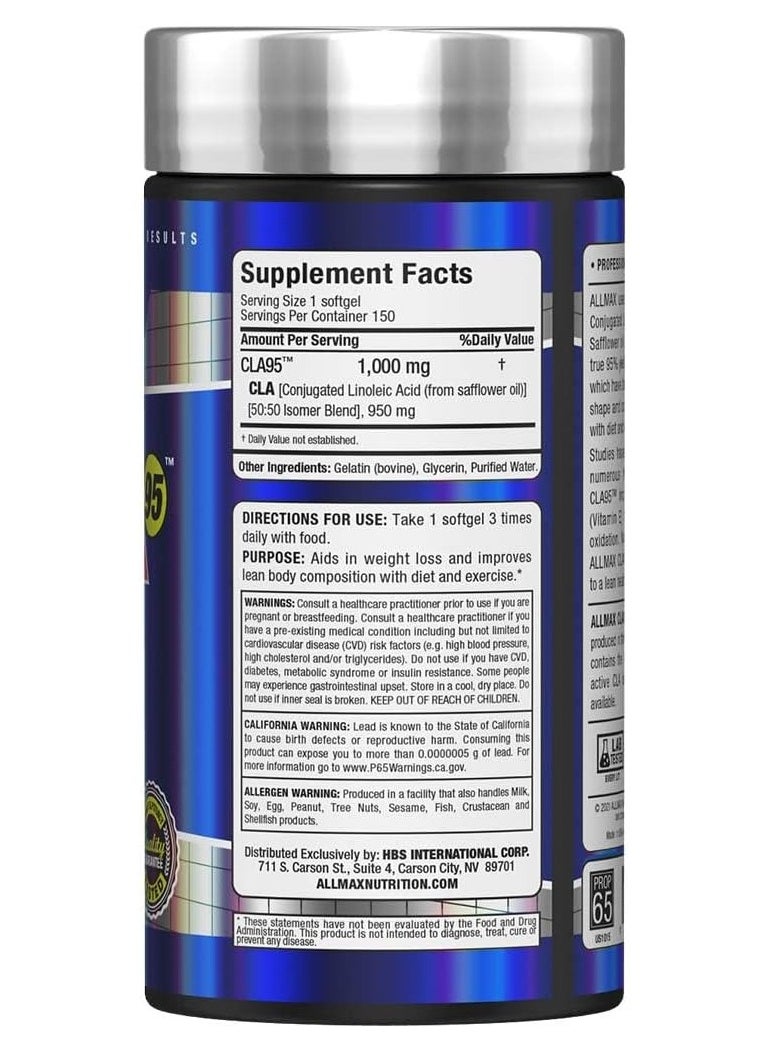 CLA95, 1,000 mg, 150 Softgels