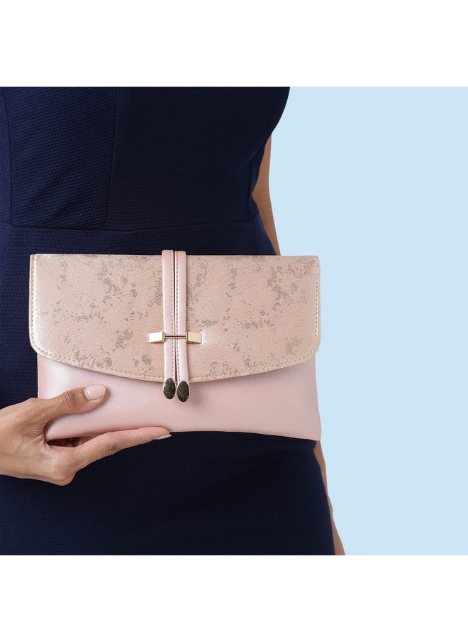 Lavie Women's Chirpy Envelope Clutch Light Pink Ladies Purse Handbag