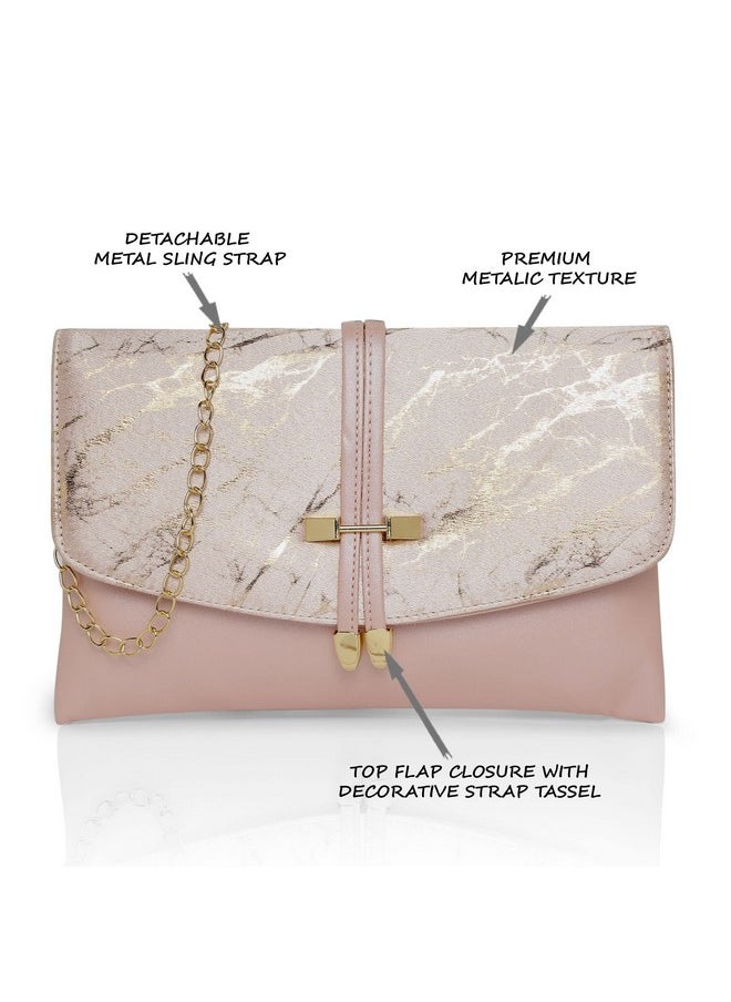 Lavie Women's Chirpy Envelope Clutch Light Pink Ladies Purse Handbag