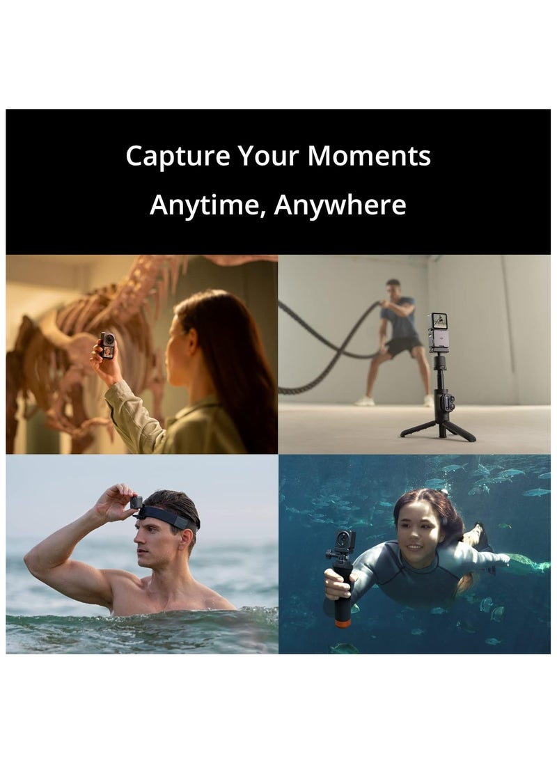 DJI Action 2 Dual Screen Combo 4K Action Camera, 155° FOV, Magnetic Attachments, Stabilization Technology, Waterproof Camera ideal for Vlogging & Sports