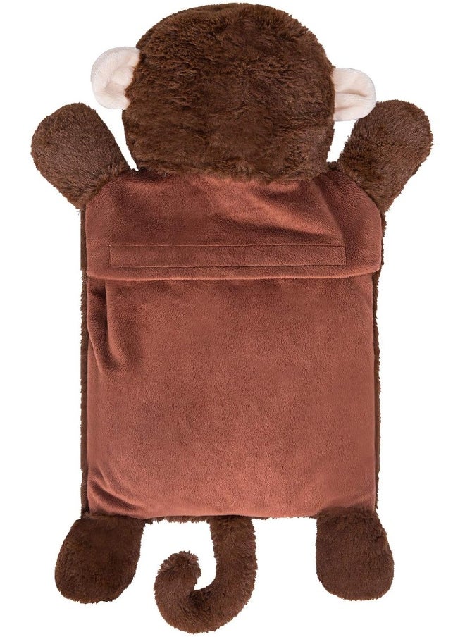 HomeTop Premium Classic Rubber Hot or Cold Water Bottle with Cute Stuffed Animal Cover (2 Liters, Brown Monkey)