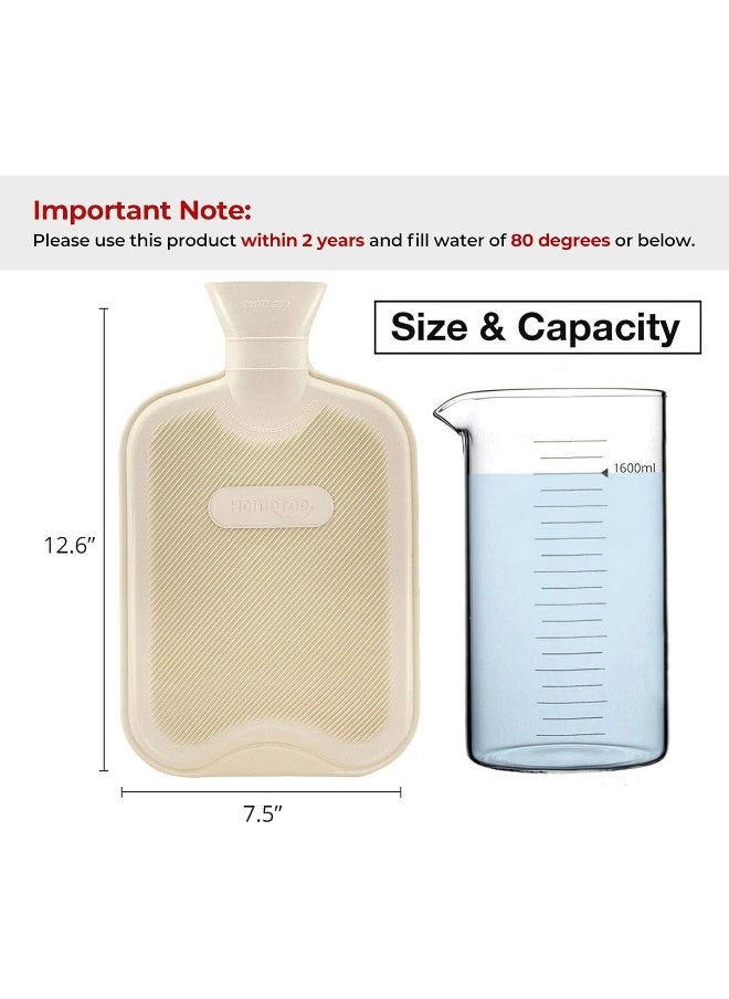 HomeTop Premium Classic Rubber Hot or Cold Water Bottle with Cute Stuffed Animal Cover (2 Liters, Brown Monkey)