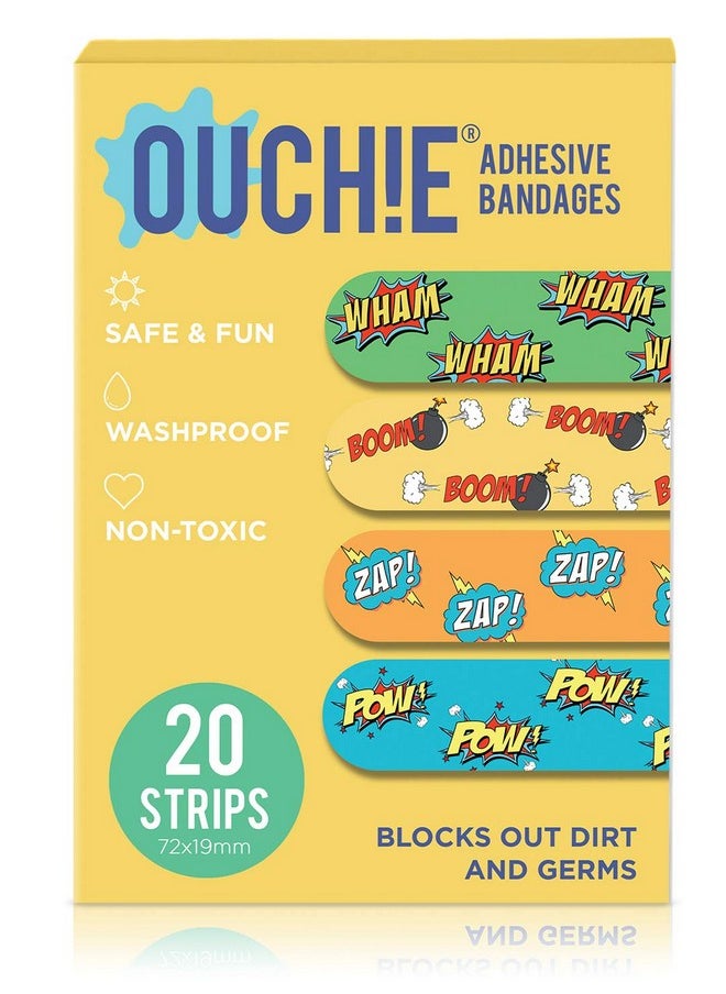 Aya Papaya Ouchie Non-Toxic Printed Bandages Double Combo (40 Pack) - Yellow & Lavender
