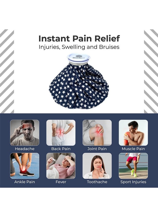 Boldfit Ice bag for Pain Relief Cold - Ice Pack Bag for Pain Relief - Cold Water Bag for Pain Relief, Injuries, and Cold Therapy (12 Inch - Blue Star for Adults)