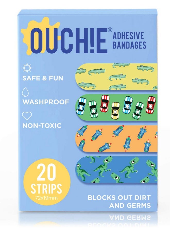 Aya Papaya Ouchie Non-Toxic Printed Bandages Double Combo (40 Pack) - Blue & Orange