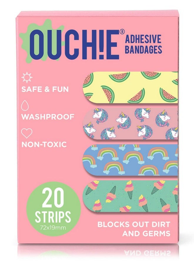 Aya Papaya Ouchie Non-Toxic Printed Bandages Double Combo (40 Pack) - Pink & Orange