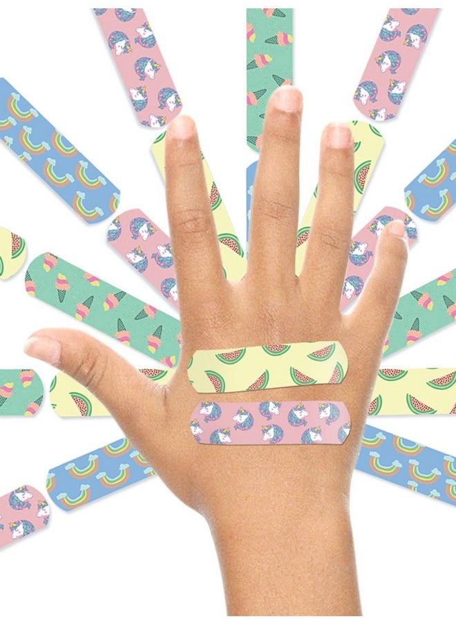 Aya Papaya Ouchie Non-Toxic Printed Bandages Double Combo (40 Pack) - Pink & Lime Green