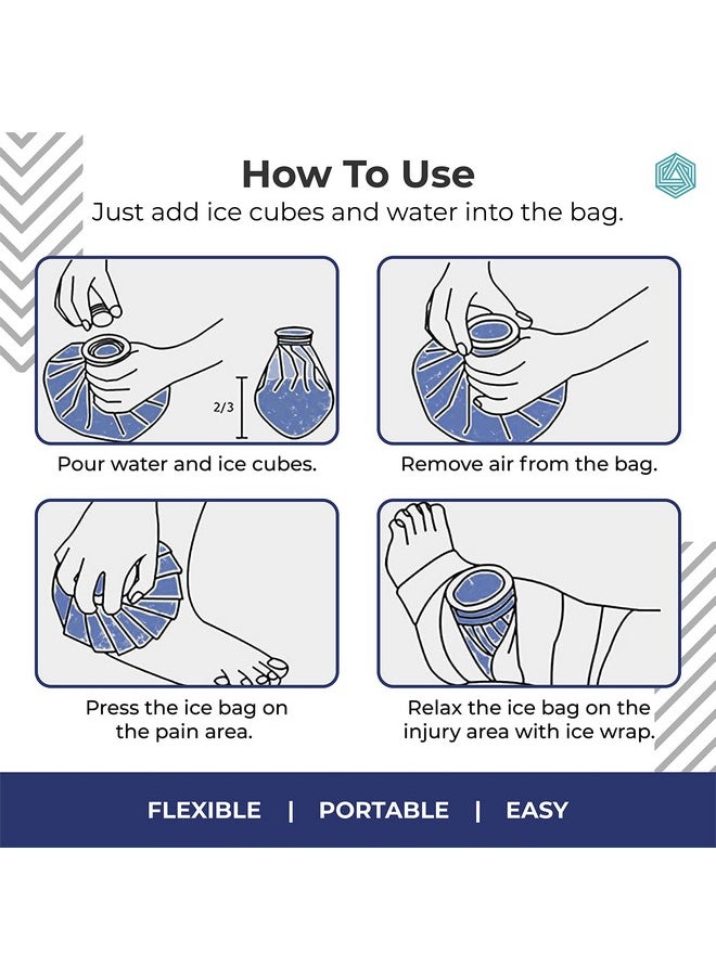 Boldfit Hot Water Bag Ice bag for Pain Relief 9inch Cold Ice Pack Bag for Pain Relief - Cold Water Bag for Pain Relief, Injuries, and Cold Therapy Comes with Leakfree Closure - Blue Snowflakes, 9 Inch