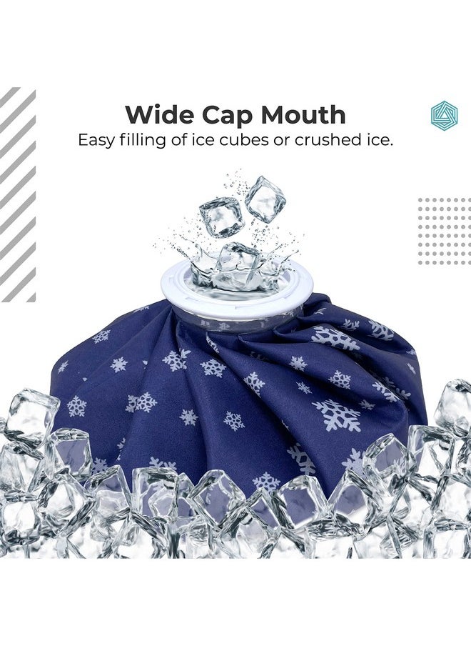 Boldfit Hot Water Bag Ice bag for Pain Relief 9inch Cold Ice Pack Bag for Pain Relief - Cold Water Bag for Pain Relief, Injuries, and Cold Therapy Comes with Leakfree Closure - Blue Snowflakes, 9 Inch