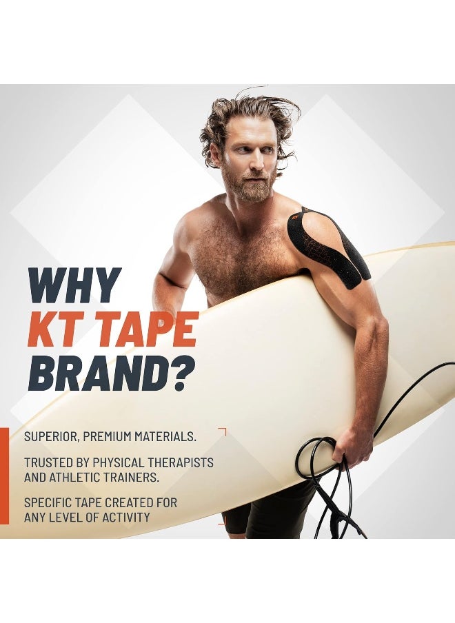 KT Tape Pro Extreme Synthetic Kinesiology Athletic Tape, 20 Count, 10” Precut Strips, Titan Tan