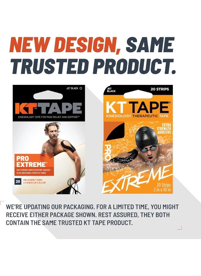 KT Tape Pro Extreme Synthetic Kinesiology Athletic Tape, 20 Count, 10” Precut Strips, Titan Tan