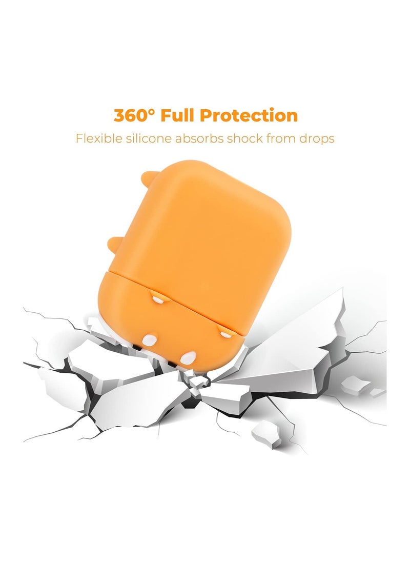C ute Airpods Case Airpods 2 Case Corgi Dog Cool Funny 3D Animals Cartoon Puppy Shaped Full Protection Shockproof Soft Silicone Charging Case Cover for Girls Boys Kids Child Women