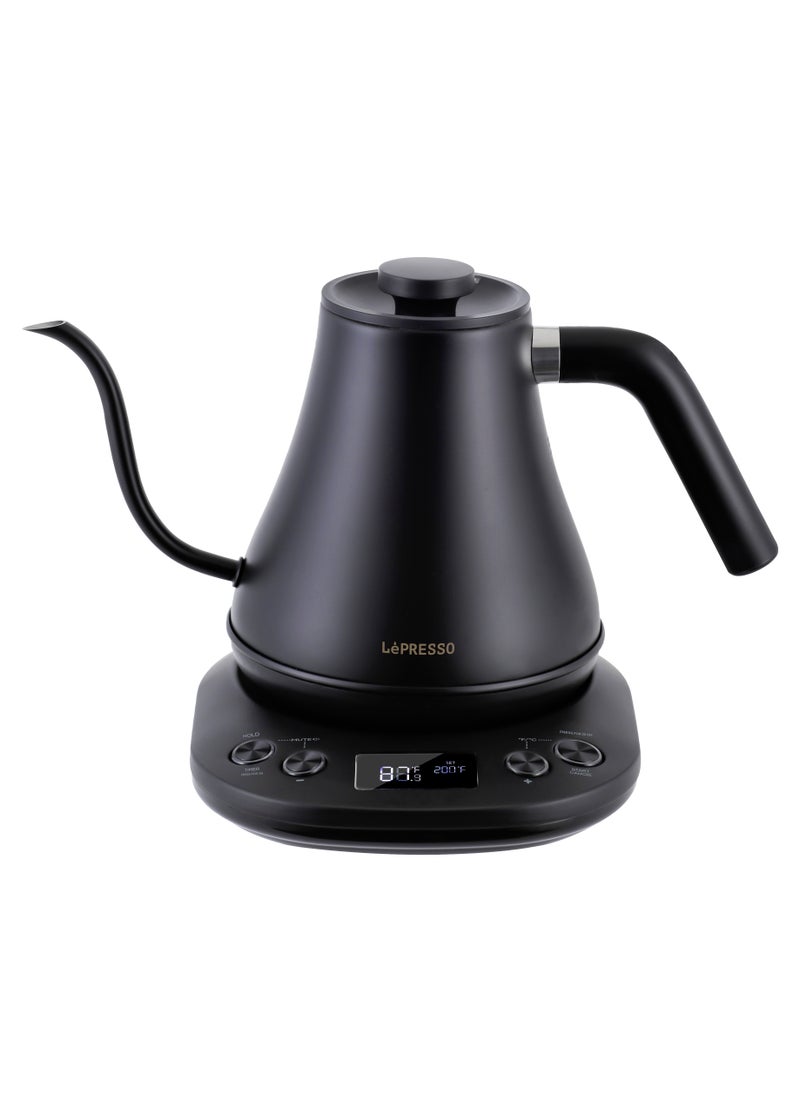 Electric Pour-Over Kettle 800ml 1200W / Adjustable Temperature / Keep-Warm Function / Boil Dry Protection / Digital Display / Durable Rust Resistant Electric Kettle - Black