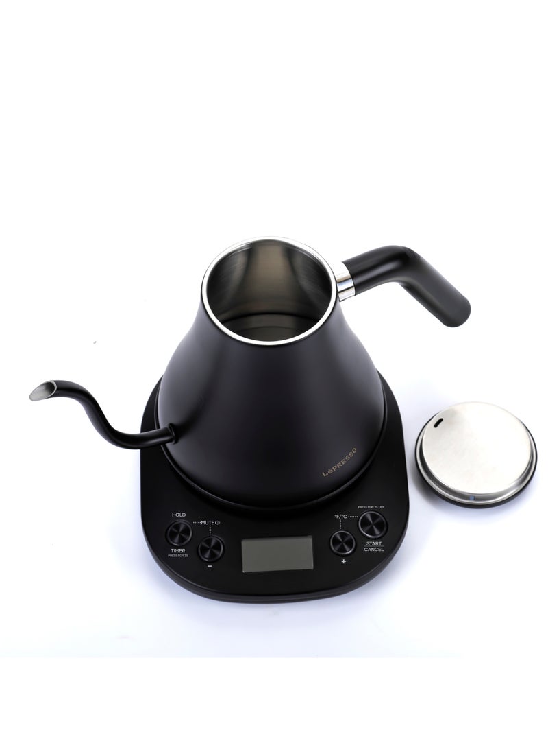 Electric Pour-Over Kettle 800ml 1200W / Adjustable Temperature / Keep-Warm Function / Boil Dry Protection / Digital Display / Durable Rust Resistant Electric Kettle - Black