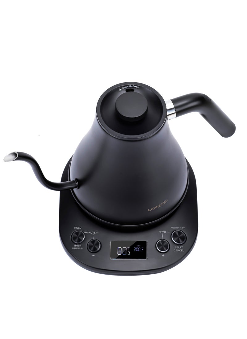 Electric Pour-Over Kettle 800ml 1200W / Adjustable Temperature / Keep-Warm Function / Boil Dry Protection / Digital Display / Durable Rust Resistant Electric Kettle - Black