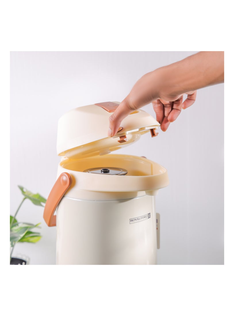 Royalford 3.5 L Airpot Flask- RF12149/ 360-Degree Rotating Base, Asbestos-Free Glass Inner/ Keeps the Drink Hot for 18 Hour and Cold for 24 Hours Multicolor
