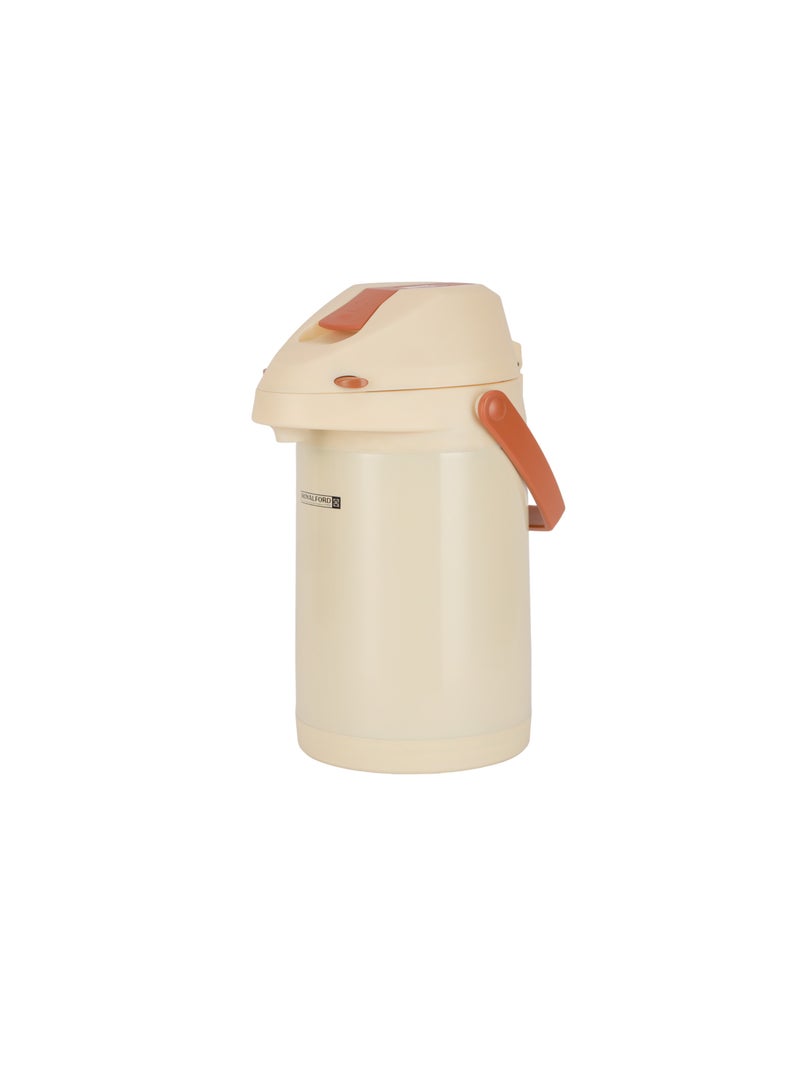 Royalford 3.5 L Airpot Flask- RF12149/ 360-Degree Rotating Base, Asbestos-Free Glass Inner/ Keeps the Drink Hot for 18 Hour and Cold for 24 Hours Multicolor