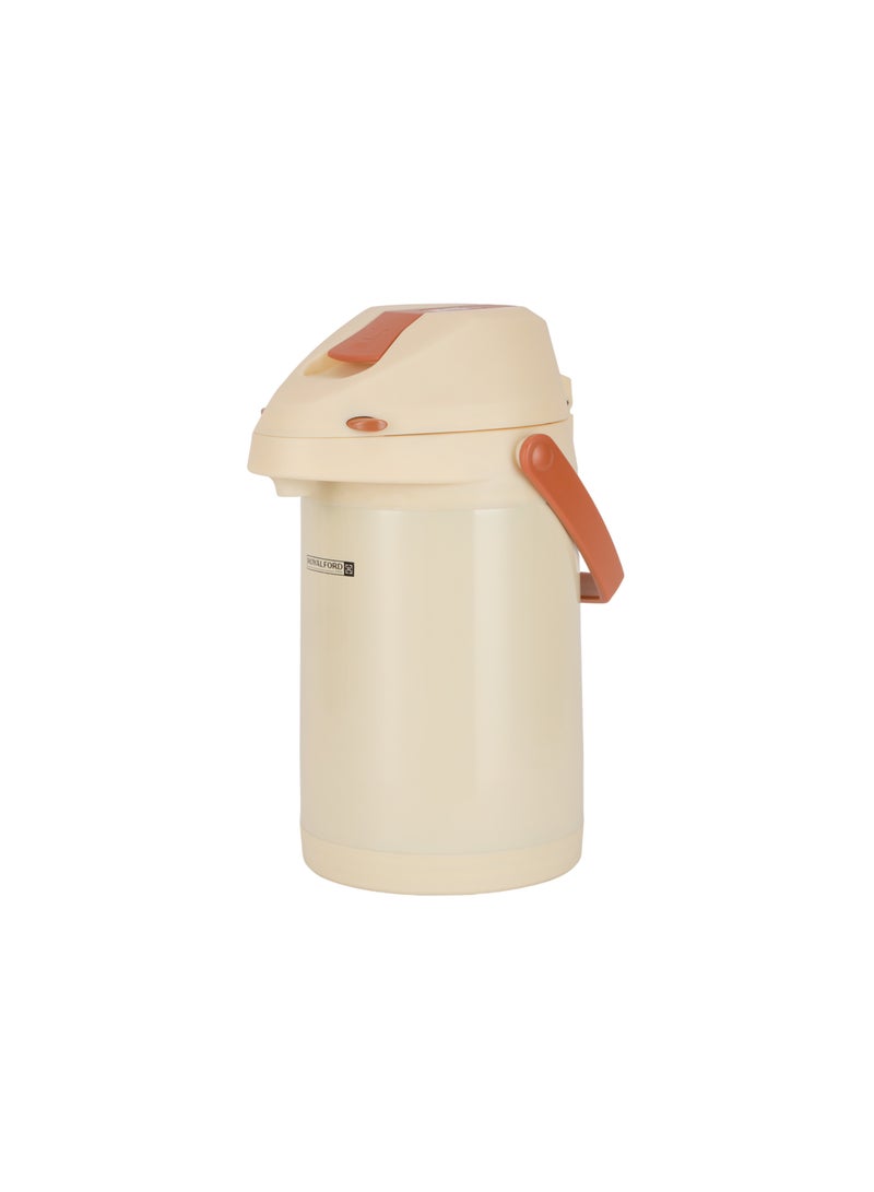 Royalford 3.0 L Airpot Flask- RF12148/ 360-Degree Rotating Base, Asbestos-Free Glass Inner/ Keeps the Drink Hot for 18 Hour and Cold for 24 Hours Multicolor