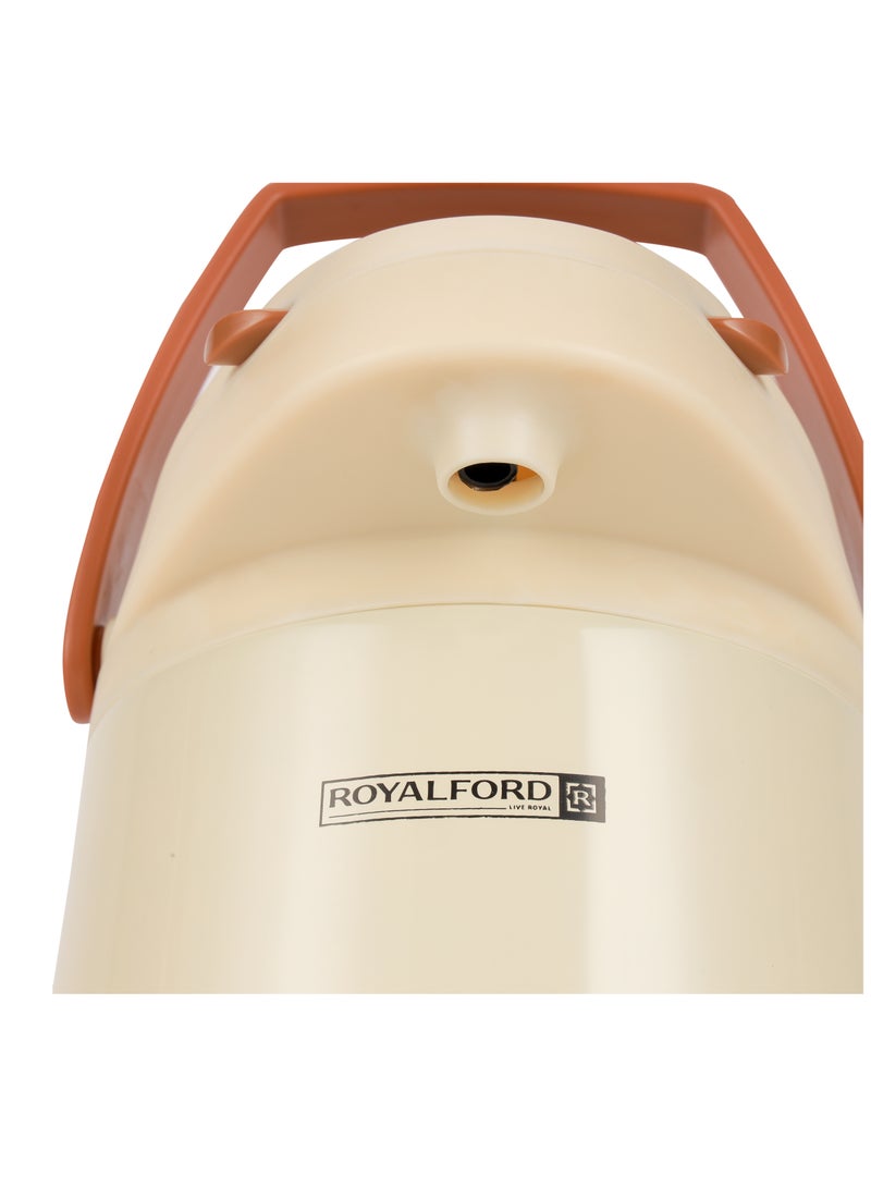Royalford 3.0 L Airpot Flask- RF12148/ 360-Degree Rotating Base, Asbestos-Free Glass Inner/ Keeps the Drink Hot for 18 Hour and Cold for 24 Hours Multicolor