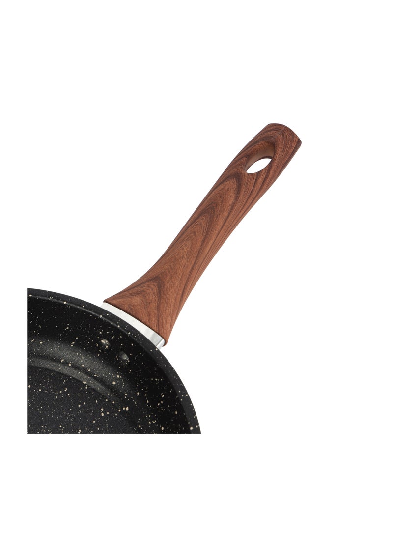 Royalford 2 Piece Frypan Set- RF12598/ 22 cm and 26 cm, Strong Carbon Steel Body with Nonstick Marble Coating and Heat Resistant Handle/ Compatible with Hot Plate
