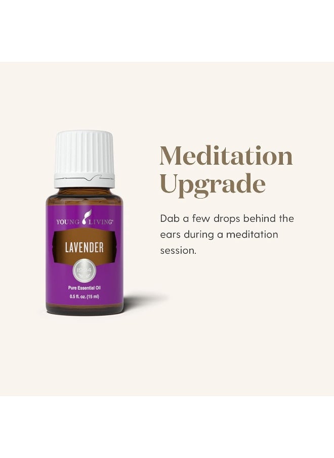 Young Living Lavender Essential Oil | 15ml | 100% Pure Lavender Oil | Aromatherapy Oil for Diffuser and Lavender Essential Oil for The Skin | Steam Distilled from Lavender Flowers