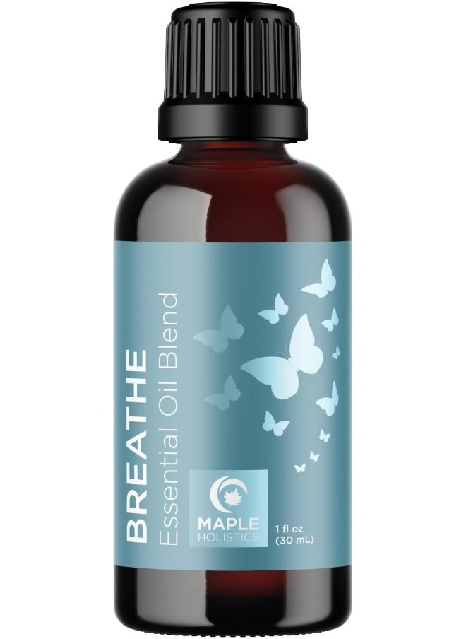 Breathe Blend Essential Oil for Diffuser - Invigorating Breathe Essential Oil Blend with Eucalyptus Peppermint Tea Tree and Mint Essential Oils for Diffusers for Home and Shower Aromatherapy