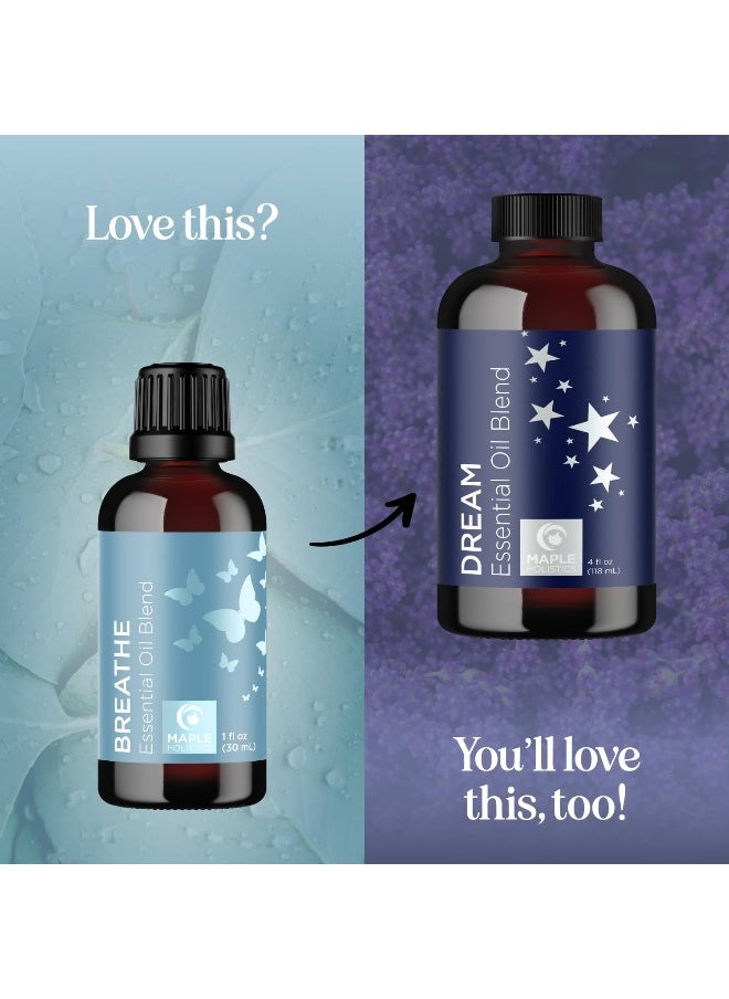 Breathe Blend Essential Oil for Diffuser - Invigorating Breathe Essential Oil Blend with Eucalyptus Peppermint Tea Tree and Mint Essential Oils for Diffusers for Home and Shower Aromatherapy