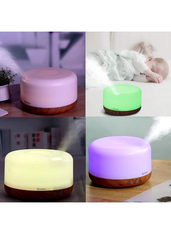 BlueHills Premium 1000 ML XL Essential Oil Diffuser Aromatherapy Humidifier with Remote & Timer for Large Room Home 18 Hour Run Huge Coverage Area 1 Liter Mood Lights Extra Large Capacity Modern Look