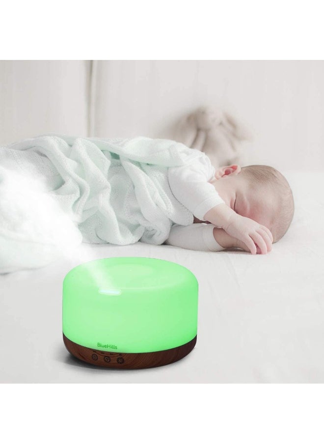 BlueHills Premium 1000 ML XL Essential Oil Diffuser Aromatherapy Humidifier with Remote & Timer for Large Room Home 18 Hour Run Huge Coverage Area 1 Liter Mood Lights Extra Large Capacity Modern Look