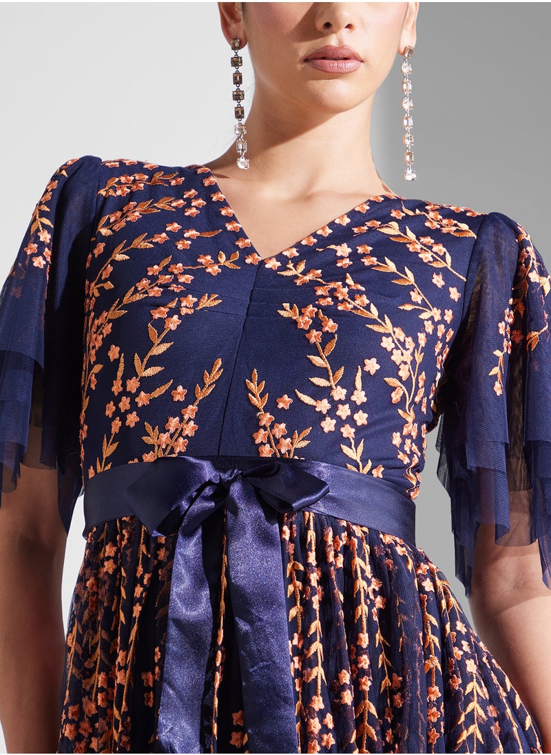 Flutter Sleeve Maxi Dress