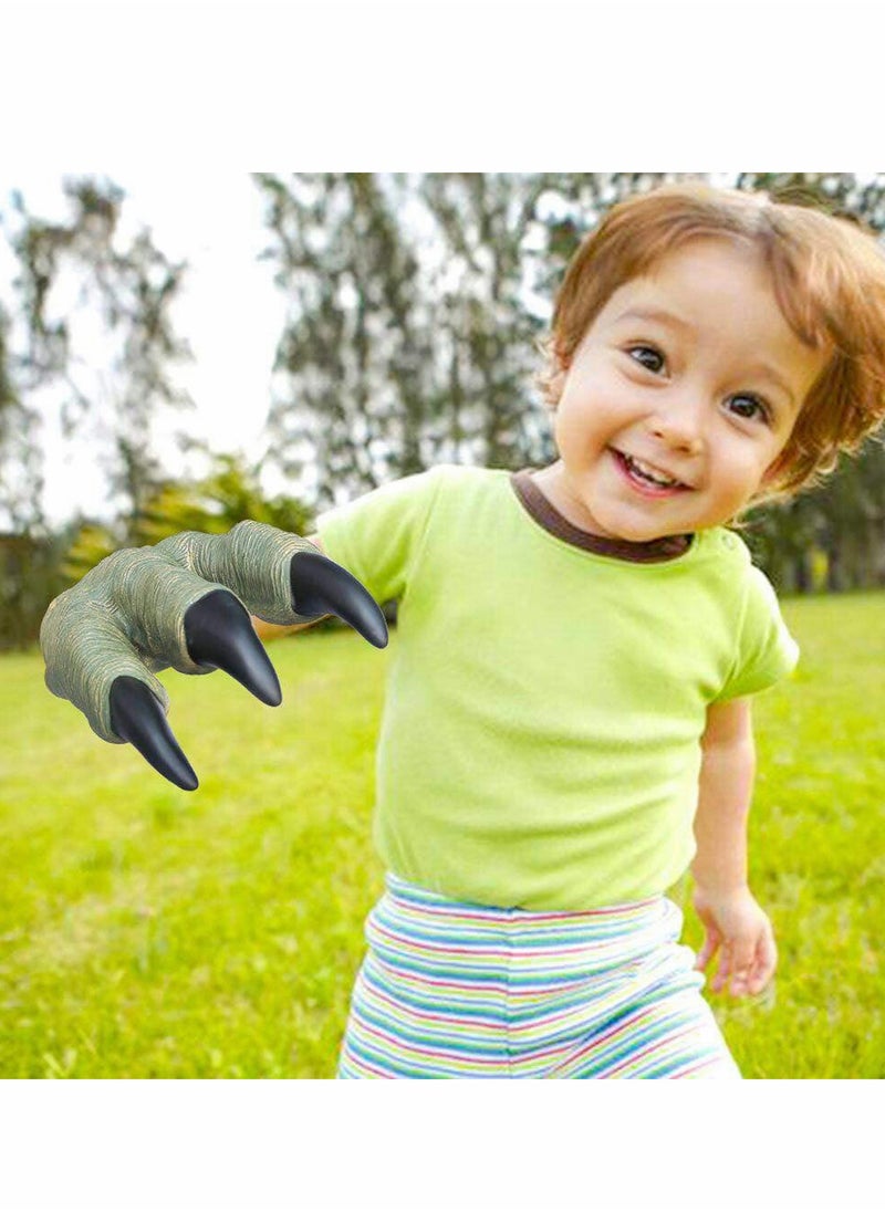 Jurassic Dinosaur Velociraptor Claws Hands Paws Toys 2 PCS Soft Rubber Realistic for Adult Kids Cosplay, Dinosaur Claws Toys -Fun Design-Ideal for Puppet Show, Gag Present, Kids Toy