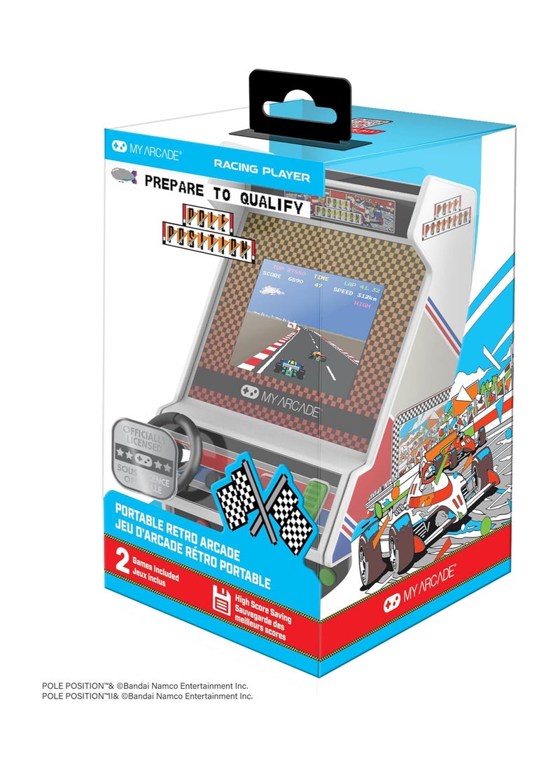 My Arcade Pole Position Racing Player: Retro Mini Arcade Game Console with 2 Games, Real Racing Controls Full Color Screen