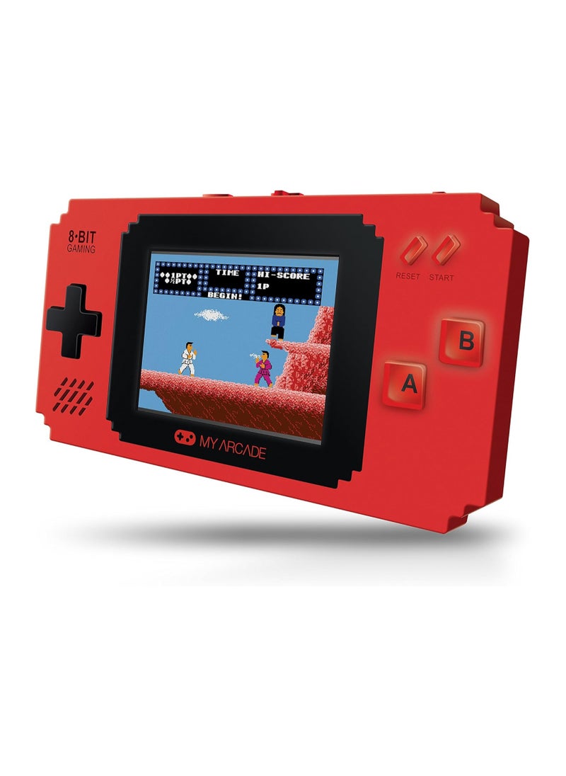My Arcade Pixel Player Handheld Game Console: 300 Retro Style Games Plus 8 Data East Hits, Battery or Micro USB Powered, Color Display, AV Out Jack for TV, Speaker, Volume Control, Headphone Jack