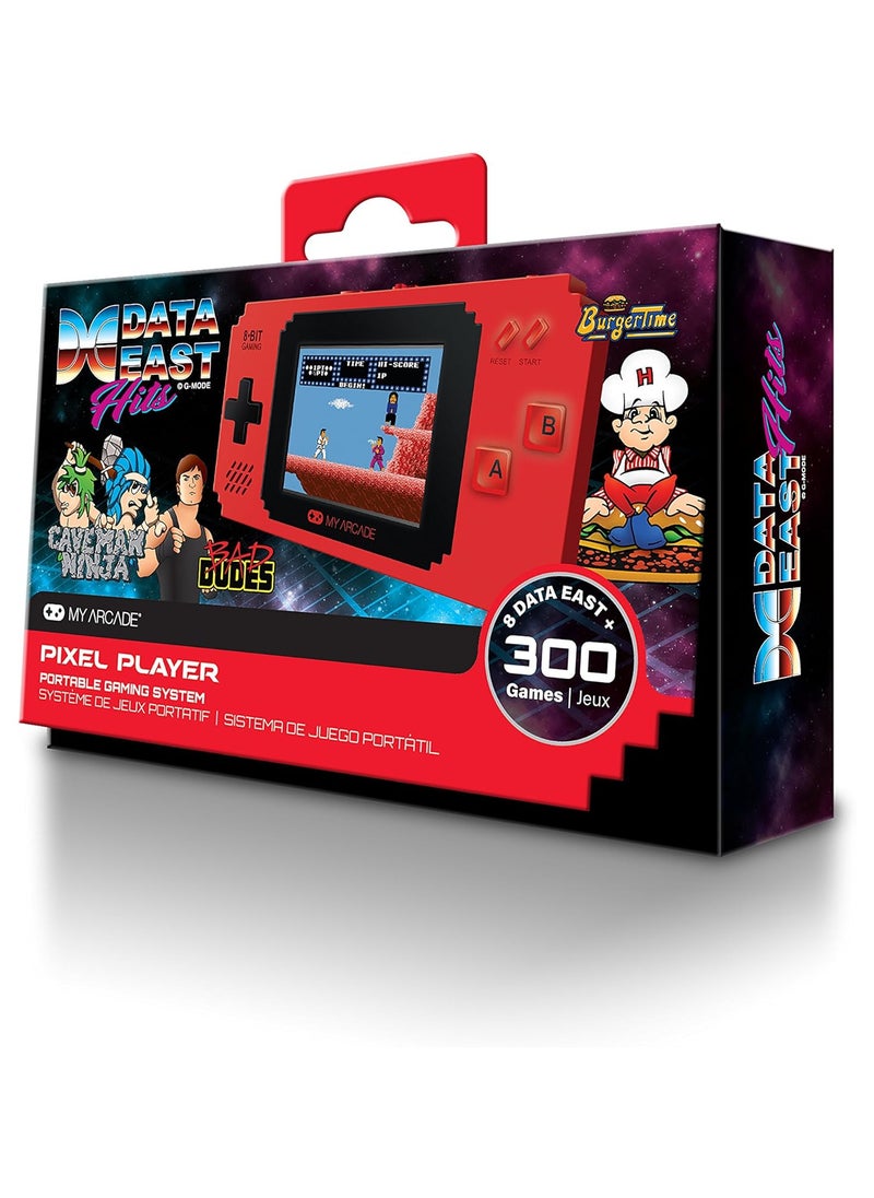 My Arcade Pixel Player Handheld Game Console: 300 Retro Style Games Plus 8 Data East Hits, Battery or Micro USB Powered, Color Display, AV Out Jack for TV, Speaker, Volume Control, Headphone Jack