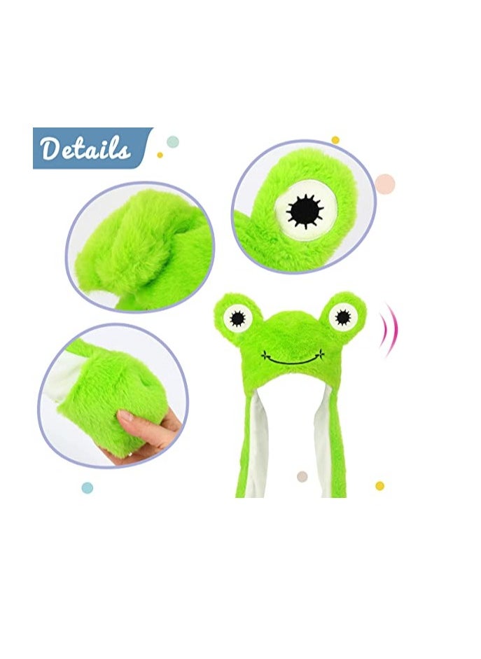 Animal Hat with Ears Moving Jumping Pop Up Beating Plush Dress Up, 22''