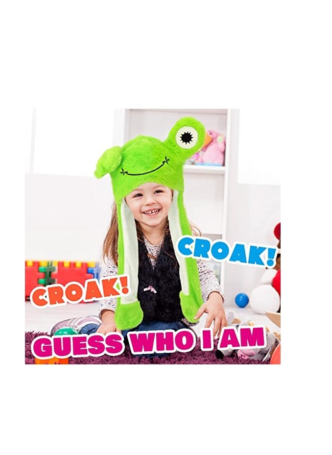 Animal Hat with Ears Moving Jumping Pop Up Beating Plush Dress Up, 22''
