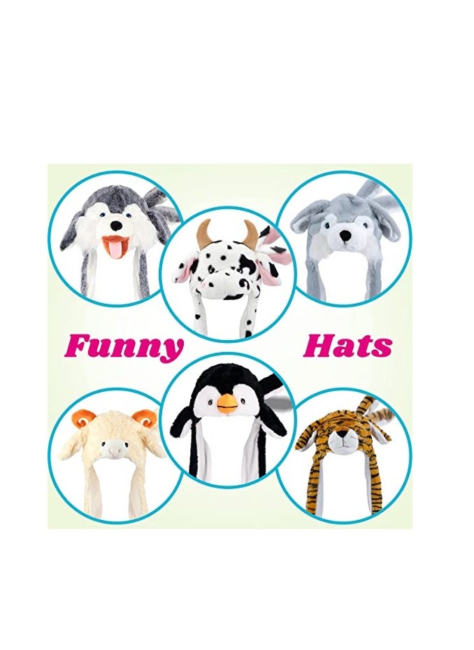 Animal Hat with Ears Moving Jumping Pop Up Beating Plush Dress Up, 22''